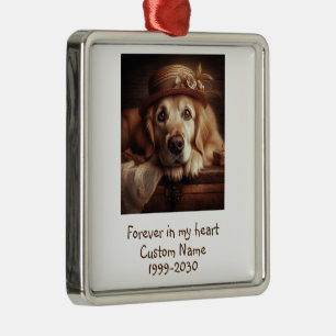 Custom Photo Memorial Keepsake Pet Dog   Metal Ornament