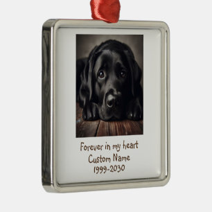 Custom Photo Memorial Keepsake Pet Dog   Metal Ornament