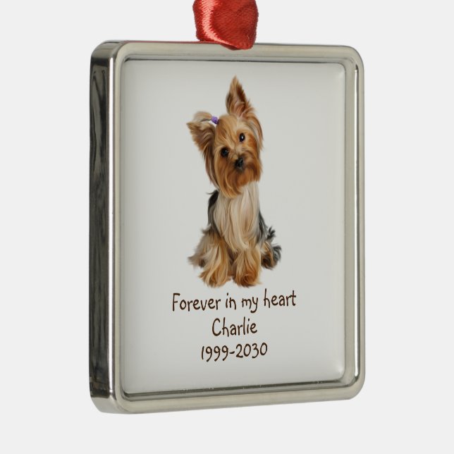 Custom Photo Memorial Keepsake Pet Dog   Metal Ornament (Right)