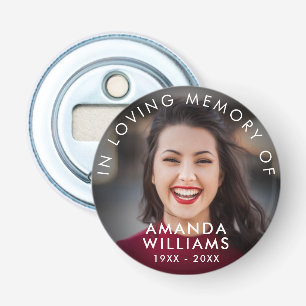 Custom Photo Memorial Keepsakes in Loving Memory Bottle Opener