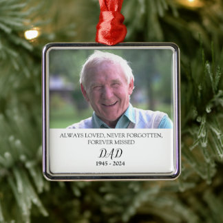 Custom Photo Memorial Ornament, Personalized Photo Metal Ornament