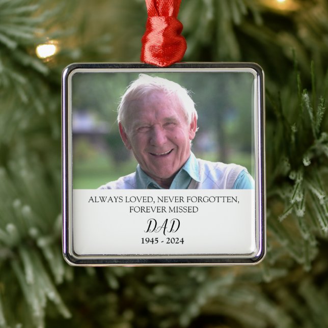 Custom Photo Memorial Ornament, Personalized Photo Metal Ornament (Tree)