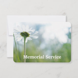 Custom Photo Memorial Service Invite White Daisy