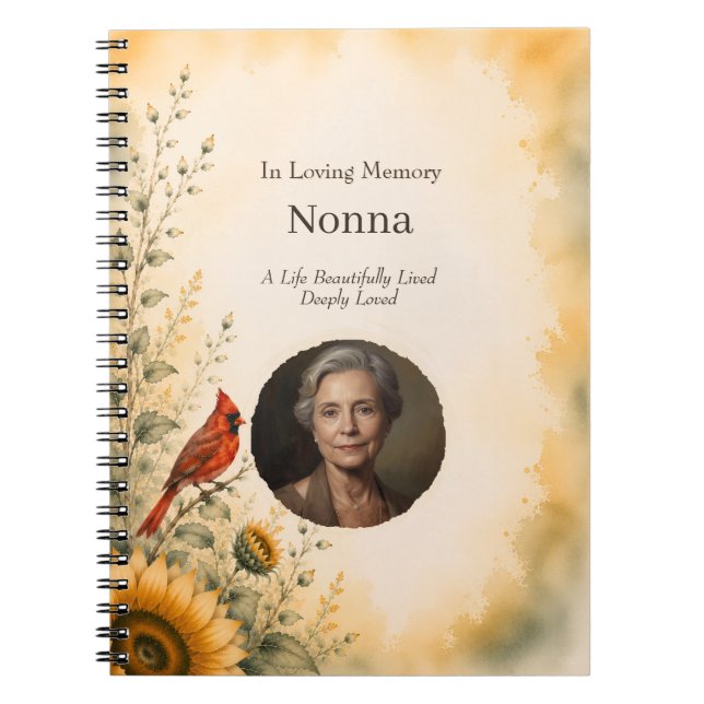 Custom Photo Memorial Spiral Notebook (Front)