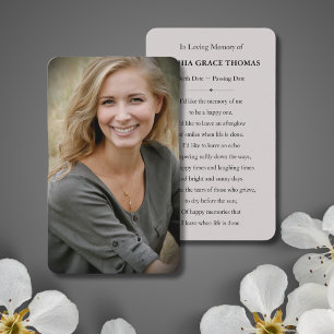 Custom Photo Memorial Tribute Business Card