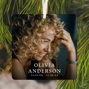 Custom Photo Memorial Tribute Christmas Metal Tree Decoration