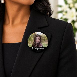 Custom Photo Memorial Tribute Funeral 3 Cm Round Badge