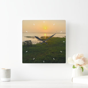 Custom Photo Memories Simple Modern Square Square Wall Clock