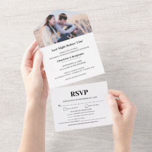Custom Photo Menu Choice Rehearsal Dinner All In One Invitation