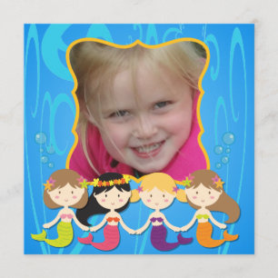 Custom Photo Mermaid Birthday Invitation