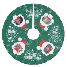 Custom Photo Merry Christmas Brushed Polyester Tre