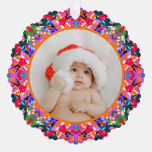 Custom Photo Merry Christmas Modern Colorful