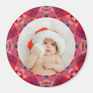 Custom Photo Merry Christmas Modern Colourful Magnet