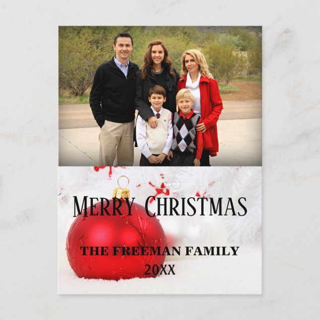 Custom Photo | MERRY CHRISTMAS Postcard (Front)