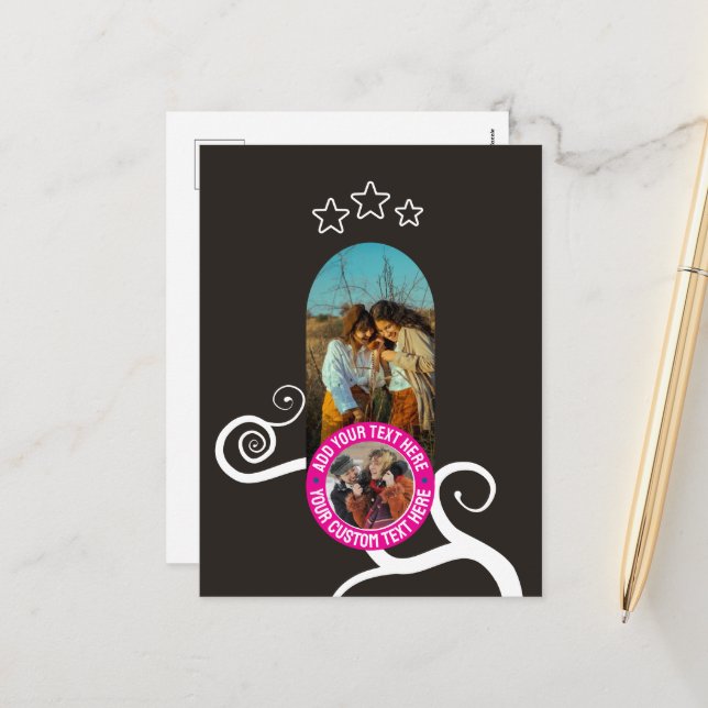Custom Photo & Message Card – Personalised Text (Front/Back In Situ)