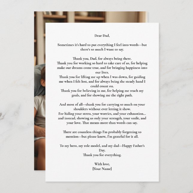 Custom Photo Message Card –To Your Favourite Perso (Front/Back)