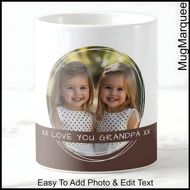 Custom Photo & Message White & Brown C33 Memory Coffee Mug (Creator Uploaded)