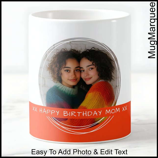 Custom Photo & Message White & Orange C101 Memory Coffee Mug (Creator Uploaded)