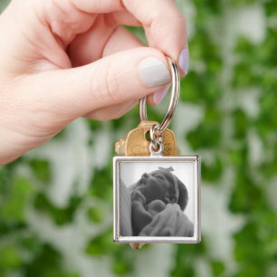 Custom Photo Metal Square Charm Key Ring