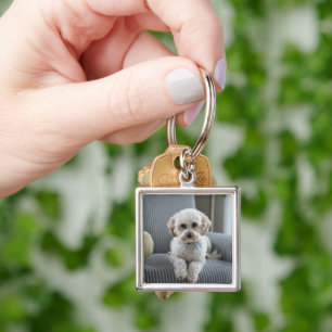  Custom Photo Metal Square Charm Key Ring