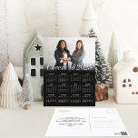 Custom Photo Minimal Black Calendar 2025 Business Holiday Postcard<br><div class="desc">Celebrate the upcoming year with our Modern Chic Black Minimalist Custom Photo Business Holiday Postcard Calendar for 2025. Personalise this stylish and contemporary postcard with a favourite horizontal photo of your business team, adding a professional yet personal touch to your holiday greetings. The back features warm wishes for a wonderful...</div>