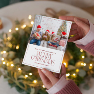 Custom Photo Minimalistic Merry Christmas Card