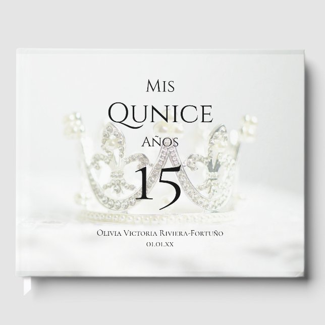 Custom Photo Mis Quince Anos Quinceanera Birthday  Guest Book (Front)