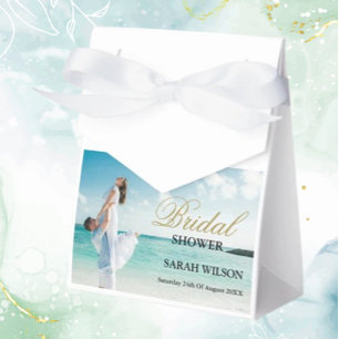 Custom Photo Modern Beach Wedding  Favour Box
