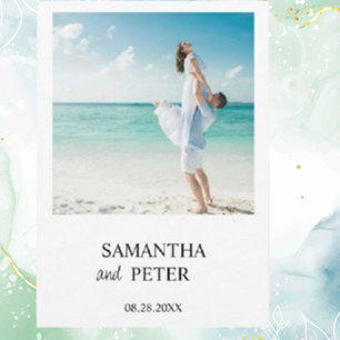 Custom Photo Modern Beach Wedding  Invitation