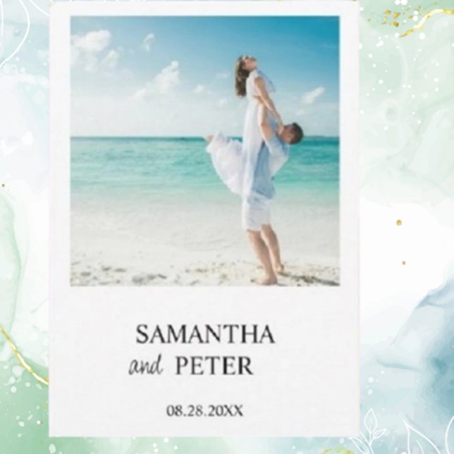 Custom Photo Modern Beach Wedding  Invitation (Create lasting memories with a custom photo modern beach wedding invitation  )