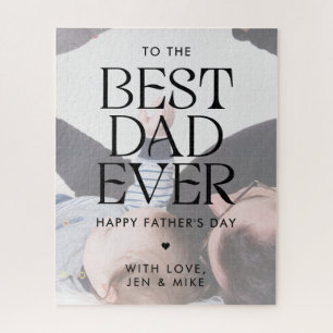 Custom Photo Modern Best Dad Ever Father's Day Jigsaw Puzzle