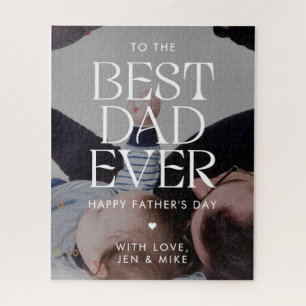 Custom Photo Modern Best Dad Ever Father's Day Jigsaw Puzzle