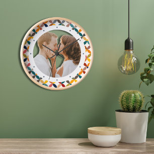 Custom Photo Modern Colourful Personalised Clock