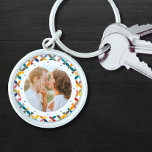 Custom Photo Modern Colourful Personalised Key Ring<br><div class="desc">Custom Photo Modern Colourful Personalised Keychain features a colourful modern geometric pattern with your favourite photo in the centre. PHOTO TIP: centre your photo prior to uploading to Zazzle. Perfect as a gift for mum,  dad,  grandparents,  friends,  family and more. Designed by Evco Studio www.zazzle.com/store/evcostudio</div>