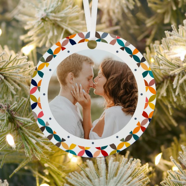 Custom Photo Modern Colourful Personalised Metal Tree Decoration (Insitu)