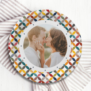 Custom Photo Modern Colourful Personalised Paper Plate