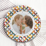 Custom Photo Modern Colourful Personalised Paper Plate<br><div class="desc">Custom Photo Modern Colourful Personalised Paper Party Plates features a colourful modern geometric pattern with your favourite photo in the centre. PHOTO TIP: centre your photo prior to uploading to Zazzle. Designed by Evco Studio www.zazzle.com/store/evcostudio</div>