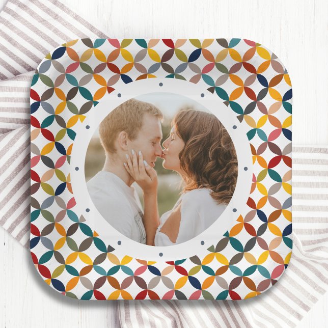 Custom Photo Modern Colourful Personalised Paper Plate (Creator Uploaded)