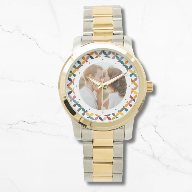 Custom Photo Modern Colourful Personalised Watch (Creator Uploaded)