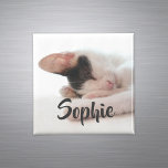 Custom Photo Modern Cute Personalised Family Pet Magnet<br><div class="desc">Simple Modern Custom Photo Magnet. Text can be customised or deleted. Keep cute kitten photo or personalise with your own picture of family, friends, wedding, pet, baby, home, vacation etc. Minimalist design is a sophisticated addition to a stylish home. Makes a perfect custom keepsake gift for family and friends for...</div>