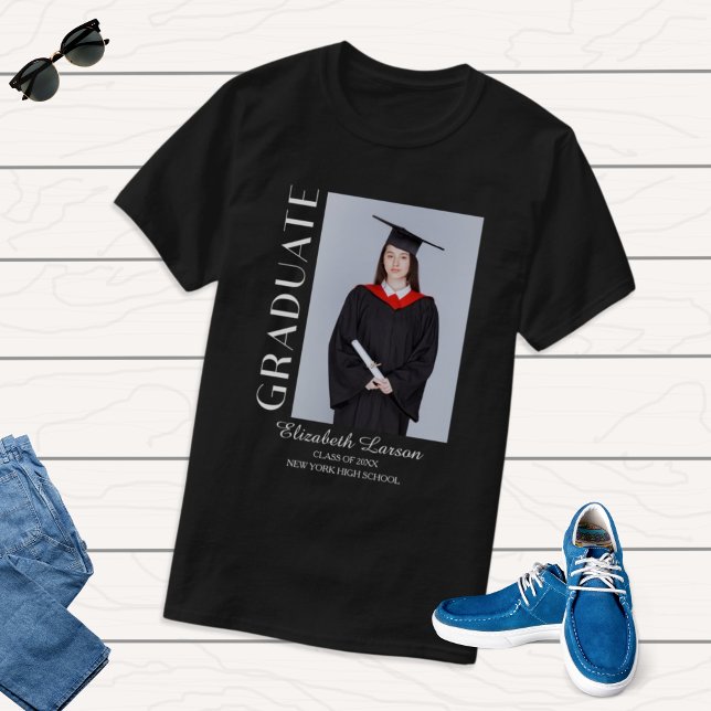 Custom Photo Modern Elegant Senior Graduation Part T-Shirt (Creator Uploaded)