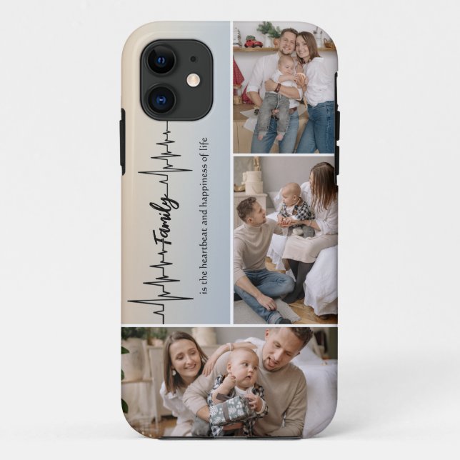 Custom Photo Modern Family Collage iPhone Case (Back)