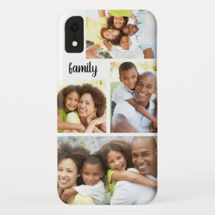 Custom Photo Modern Family Collage Trendy White iPhone XR Case