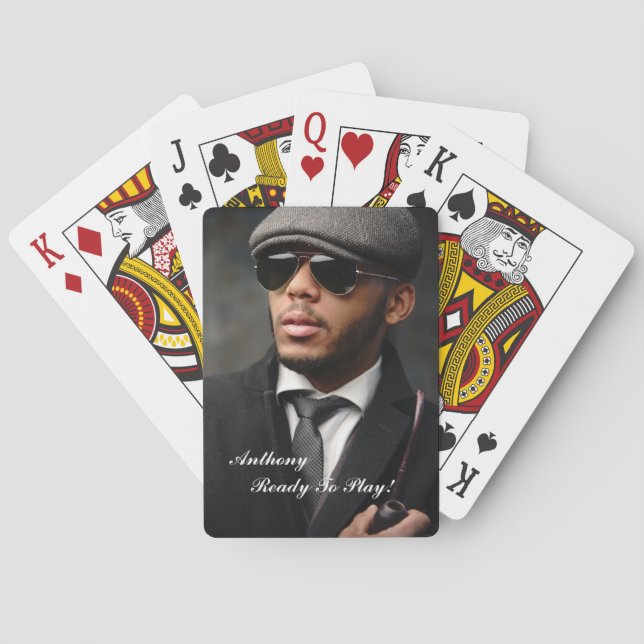 Custom Photo Modern Personalised  Playing Cards (Back)