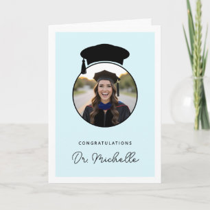 Custom Photo Modern PhD Doctorate Degree Graduate Card