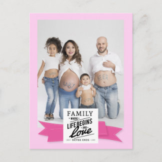 Custom photo modern quote family cute postcard