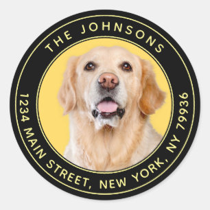 Custom Photo Modern Round Return Address Classic Round Sticker