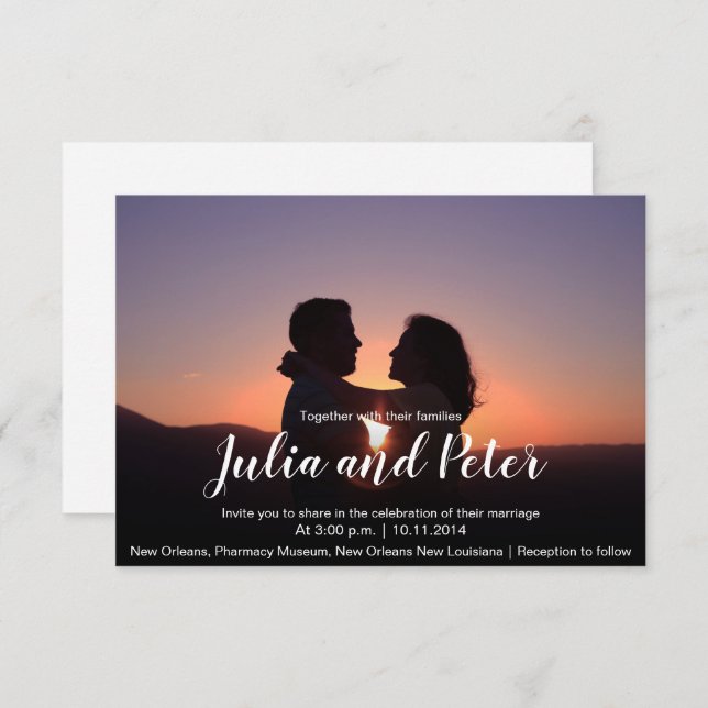 Custom Photo Modern Wedding Invitation (Front/Back)
