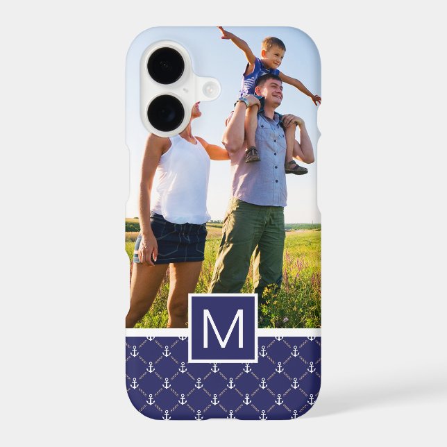 Custom Photo & Monogram Anchor pattern (Back)