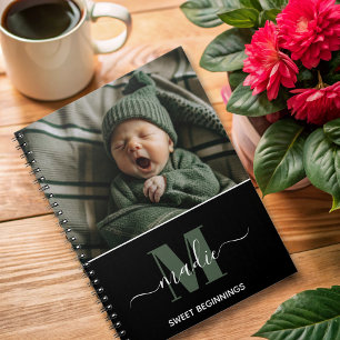 custom photo monogram baby  notebook